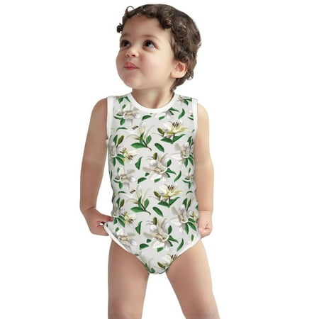 Vsdgher Lilies Flowers Print Baby Unisex Baby Cotton Sleeveless Bodysuits Soft and velvety comfortable and breathable
Vsdgher Lilies Flowers Print Baby Unisex Baby Cotton Sleeveless Bodysuits Soft and velvety comfortable and breathable