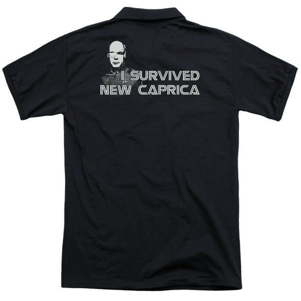 Battlestar Galactica I Survived New Caprica (Back Print) Mens Polo Shirt