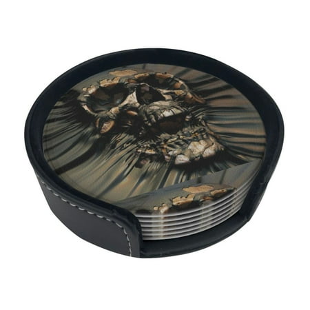 Round Pu Leather Coaster Skull d Heat - Resistant Beverage Cup Mat-Fancy Decor For Kitchen Office Dining Room Table - Drink Protector 6-Slice
Round Pu Leather Coaster Skull d Heat - Resistant Beverage Cup Mat-Fancy Decor For Kitchen Office Dining Room Table - Drink Protector 6-Slice