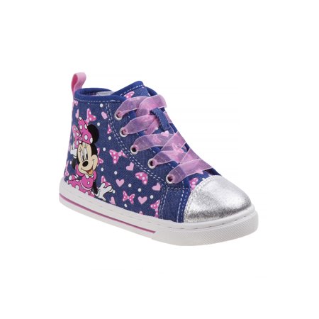 Disney Denim Minnie Mouse Lace Detail High Top Sneakers Girls