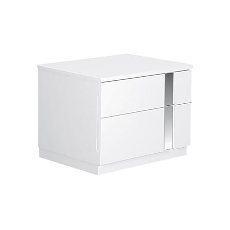 Global Furniture Usa White High Gloss Nightstand