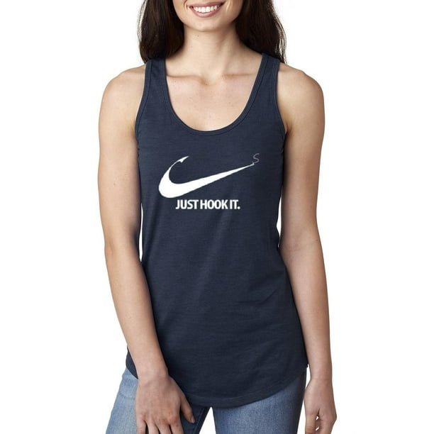 Fishing Tank Top Just Hook It Fishing Hobby Fisherman Fish Outdoor Gift Ideas Womens Tops Next Level Racerback