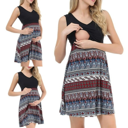 Giligiliso Clearance Maternity Dress Women s Nursing Pregnanty V-Neck Sleeveless Splicing Print Dress
Giligiliso Clearance Maternity Dress Women s Nursing Pregnanty V-Neck Sleeveless Splicing Print Dress
