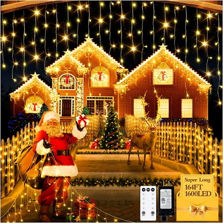 Outdoor Christmas Lights Super Long 164FT 1600 LED Plug in 8 Modes with Timer Dimmable Christmas Lights Waterproof LED String Lights Decor for Roof Porch Garden Holiday Wedding Party Warm White
Outdoor Christmas Lights Super Long 164FT 1600 LED Plug in 8 Modes with Timer Dimmable Christmas Lights Waterproof LED String Lights Decor for Roof Porch Garden Holiday Wedding Party Warm White