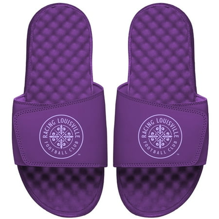 Men s ISlide Purple Racing Louisville FC Primary Logo Slide Sandals