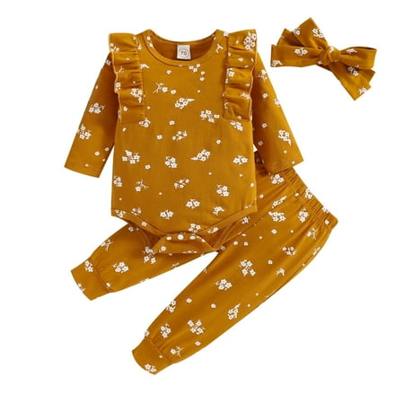 TAIAOJING Baby Girls Clothes Long Sleeve Ruffles Floral Prints Romper Bodysuits Pants Headbands Outfits Clothing Set 3-6 Months
TAIAOJING Baby Girls Clothes Long Sleeve Ruffles Floral Prints Romper Bodysuits Pants Headbands Outfits Clothing Set 3-6 Months