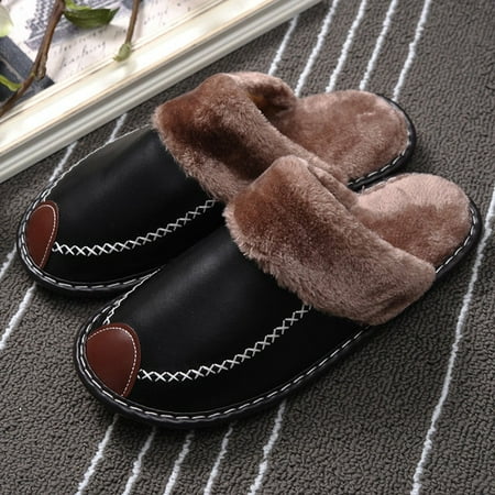 CoCopeanut Winter Fur Women Home Slippers Large Size PU Leather Warm Plush Couples Bedroom Shoes Non-slip Men Furry Slippers Female Slides 
CoCopeanut Winter Fur Women Home Slippers Large Size PU Leather Warm Plush Couples Bedroom Shoes Non-slip Men Furry Slippers Female Slides