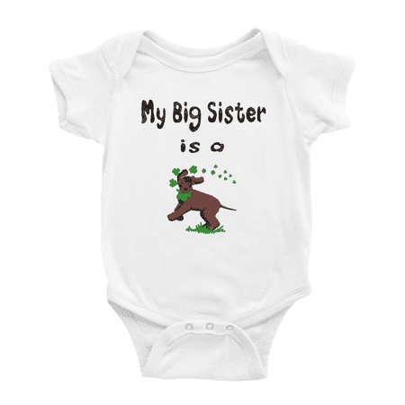 My Big Sister Is A Irish Water Spaniel Dog Cute Baby Clothing Bodysuits Boy Girl Unisex
My Big Sister Is A Irish Water Spaniel Dog Cute Baby Clothing Bodysuits Boy Girl Unisex