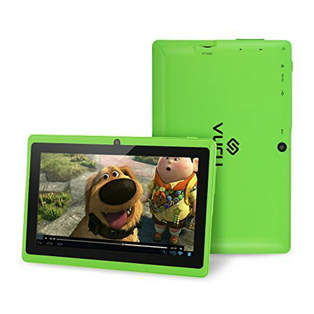 VURU A33 8GB Quad-Core Touchscreen Android Tablet 7 inch with Wi-Fi a Runs Android OS 4.4 a Features Front & Rear Cameras, Bluetooth, 1024 x 600 Resolution & Rechargeable 3000mAh Battery - Green