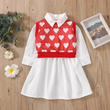 Ruidigrace Valentine s Day Kids Child Baby Girls Long Sleeve Solid Shirt Princess Dress Love Print Vest Set 2PCS Outfits
Ruidigrace Valentine s Day Kids Child Baby Girls Long Sleeve Solid Shirt Princess Dress Love Print Vest Set 2PCS Outfits