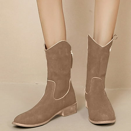 ZMHEGW Boots For Women Autumn And Winter Mid Calf Low Heeled Round Toe Solid Color Back Zipper Comtable And Boots Shoes
ZMHEGW Boots For Women Autumn And Winter Mid Calf Low Heeled Round Toe Solid Color Back Zipper Comtable And Boots Shoes