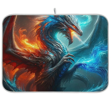 Dragon Fire and Water Dish Drying Mat Dish Drainer Rack Mats Water Absorbent Non-Slip Easy Clean Heat Resistant for Kitchen Counter
Dragon Fire and Water Dish Drying Mat Dish Drainer Rack Mats Water Absorbent Non-Slip Easy Clean Heat Resistant for Kitchen Counter
