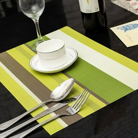 4Pcs Stripe Placemats PVC Bar Plate Table Desk Mat Kitchen Hot Pads 30*45cm
