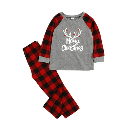 2Pcs Christmas Parent-child Pajamas Set Round Neck Cartoon Pullovers/Romper Plaid Trousers 2020 Xmas Family Matching Clothes 
2Pcs Christmas Parent-child Pajamas Set Round Neck Cartoon Pullovers/Romper Plaid Trousers 2020 Xmas Family Matching Clothes