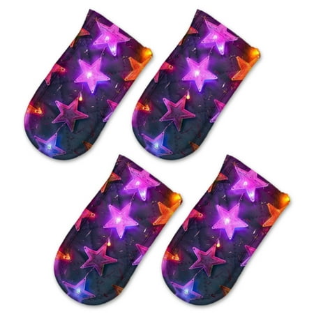 BaHomeck Pot Handle Holder Covers 4Pcs Colorful Glowing Stars Hanging Against Black Background Non Slip Heat-Resisting Pan Handle Covers For Home Kitchen Baking Cooking BBQ Cookwares 6×3In
BaHomeck Pot Handle Holder Covers 4Pcs Colorful Glowing Stars Hanging Against Black Background Non Slip Heat-Resisting Pan Handle Covers For Home Kitchen Baking Cooking BBQ Cookwares 6×3In