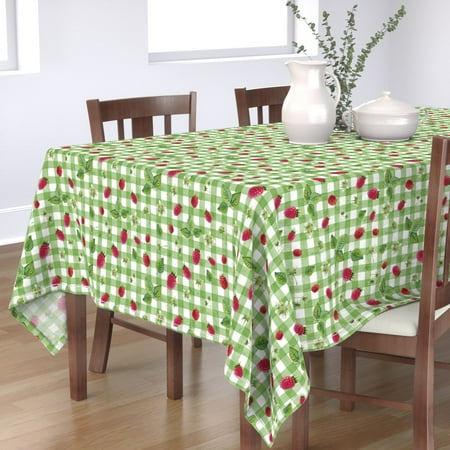 Cotton Sateen Tablecloth 70 x 108 - Raspberry Green Gingham Pink Red Floral Fruit Print Custom Table Linens by Spoonflower
Cotton Sateen Tablecloth 70 x 108 - Raspberry Green Gingham Pink Red Floral Fruit Print Custom Table Linens by Spoonflower