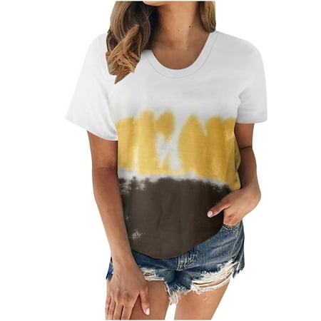 Womens Gradient Graphic Print Shirts Trendy Crew Neck Scrub Tops Casual Short Sleeve Blouse Tee Shirt
Womens Gradient Graphic Print Shirts Trendy Crew Neck Scrub Tops Casual Short Sleeve Blouse Tee Shirt