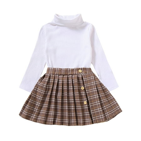 Kids Baby Girls Two-piece Outfits Set Solid Color Turtleneck Knitwear Tops Sweater + Pleated Skirt 0-5T
Kids Baby Girls Two-piece Outfits Set Solid Color Turtleneck Knitwear Tops Sweater + Pleated Skirt 0-5T