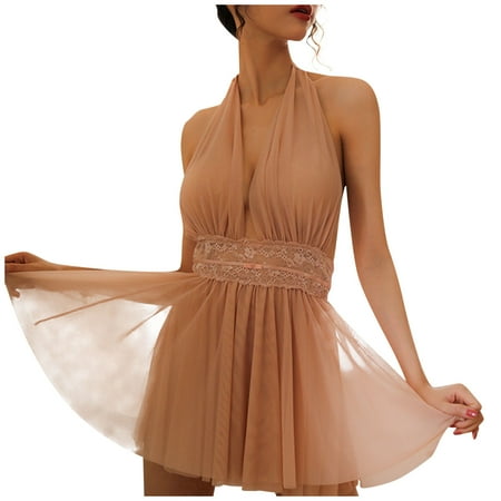 KDDYLITQ Women Chemise Nightdress Halter Lace V Neck Babydoll Sexy Lingerie Complexion L
KDDYLITQ Women Chemise Nightdress Halter Lace V Neck Babydoll Sexy Lingerie Complexion L
