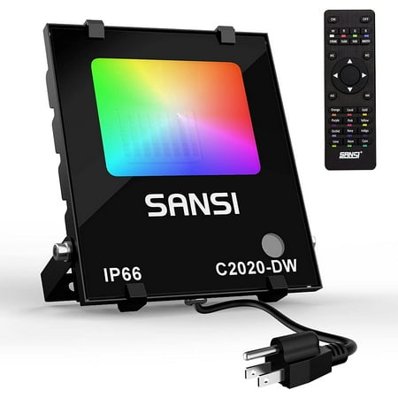 SANSI RGB LED Flood Light Outdoor 1000W Equivalent Color Changing Smart Floodlights Colored Water Proof Garden Lawn Landscape Lighting Christmas Light AC120V 1 Pack
SANSI RGB LED Flood Light Outdoor 1000W Equivalent Color Changing Smart Floodlights Colored Water Proof Garden Lawn Landscape Lighting Christmas Light AC120V 1 Pack
