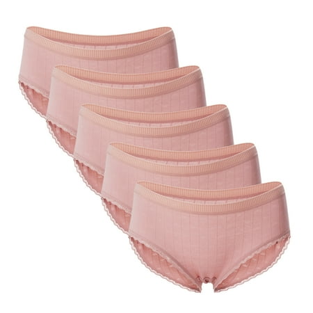 Bowake Women s Sexy Thin Briefs In Solid Color With Lace Mid-Waist Underwear 5PC
Bowake Women s Sexy Thin Briefs In Solid Color With Lace Mid-Waist Underwear 5PC