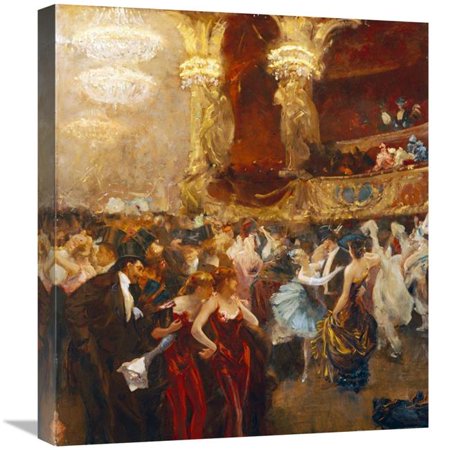 22 in. The Masked Ball at LOpera Art Print - Charles Hermans