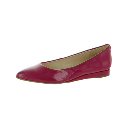 Nine West Womens Ferdi 9x9 3 Faux Leather Patent Ballet Flats