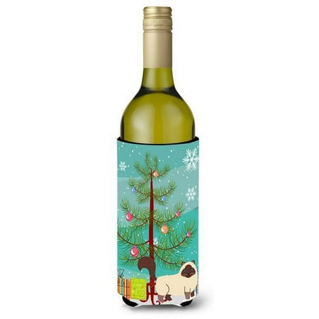 Birman Cat Merry Christmas Tree Wine Bottle Beverge Insulator Hugger