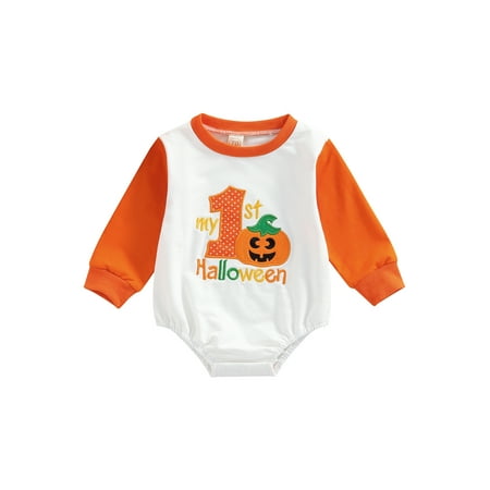 Baby Boys Girls Halloween Romper Long Sleeve Pumpkin Patchwork Bodysuit Halloween Outfit Fall Winter Clothes
Baby Boys Girls Halloween Romper Long Sleeve Pumpkin Patchwork Bodysuit Halloween Outfit Fall Winter Clothes