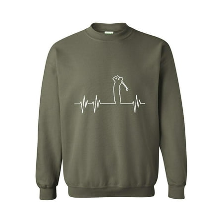 Golfer Heartbeat Unisex Crewneck Sweater