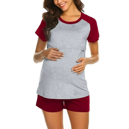 2PCS Maternity Tops Short Sleeve Breastfeeding Shirt + Shorts Women Maternity Short Sleeve Nursing Baby Tops T-shirt Pajamas Red XL
2PCS Maternity Tops Short Sleeve Breastfeeding Shirt + Shorts Women Maternity Short Sleeve Nursing Baby Tops T-shirt Pajamas Red XL