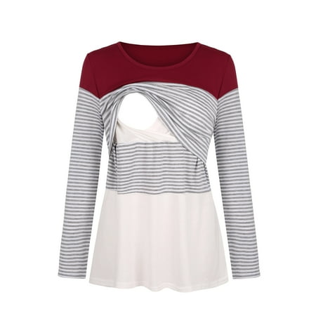 VEKDONE Maternity Tops Clearance Maternity O-Neck Stripe Long Sleeve Breast-Feeding Pregnant Woman Nursing Blouse Tops
VEKDONE Maternity Tops Clearance Maternity O-Neck Stripe Long Sleeve Breast-Feeding Pregnant Woman Nursing Blouse Tops