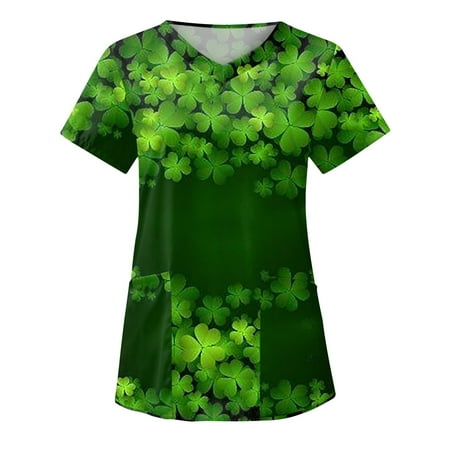 YWDJ St Patricks Day Scrub Tops Women Shirts for Women Graphic Short Sleeve V Neck Festival with Pockets Cute Tops Ladies Tops and Blouses Going Out Tops Fashion Beach Classy Y2K Soft Basic Green M
YWDJ St Patricks Day Scrub Tops Women Shirts for Women Graphic Short Sleeve V Neck Festival with Pockets Cute Tops Ladies Tops and Blouses Going Out Tops Fashion Beach Classy Y2K Soft Basic Green M