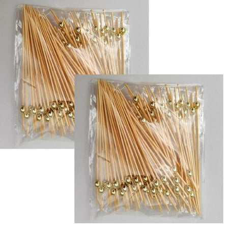 2PCS Tableware Gold And Silver Beads Colorful Round Fruit Sticks Disposable Bead Skewers Hamburger Cocktail Sticks 100 Bags
2PCS Tableware Gold And Silver Beads Colorful Round Fruit Sticks Disposable Bead Skewers Hamburger Cocktail Sticks 100 Bags