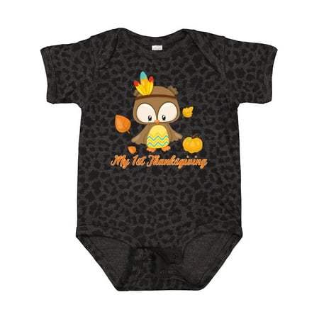 Inktastic My First Thanksgiving Owl Gift Baby Boy or Baby Girl Bodysuit