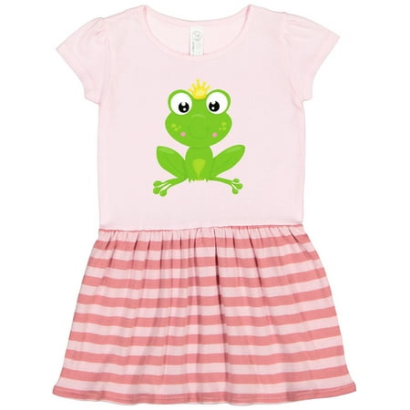 Inktastic Cute Frog Green Frog Crown Frog Prince Gift Toddler Girl Dress
