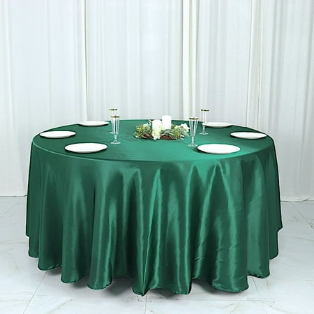 BalsaCircle 108 Round Satin Tablecloth Hunter Green Round Table Linen