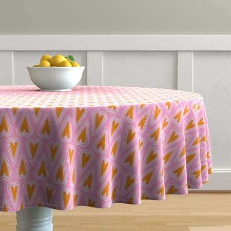 Cotton Sateen Tablecloth 90 Round - Hearts Pink Whimsical Valentine S Day Cute Orange Print Custom Table Linens by Spoonflower
Cotton Sateen Tablecloth 90 Round - Hearts Pink Whimsical Valentine S Day Cute Orange Print Custom Table Linens by Spoonflower