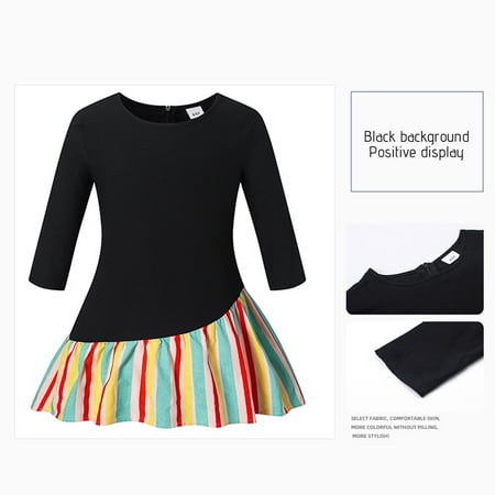YWDJ Pink Girl Party Dresses Kids Girls Stripe Dress Long Sleeves Beach Ruffle Crewneck Casual Dresses Princess Clothes For 4-8 Years Old Black 5Y
YWDJ Pink Girl Party Dresses Kids Girls Stripe Dress Long Sleeves Beach Ruffle Crewneck Casual Dresses Princess Clothes For 4-8 Years Old Black 5Y
