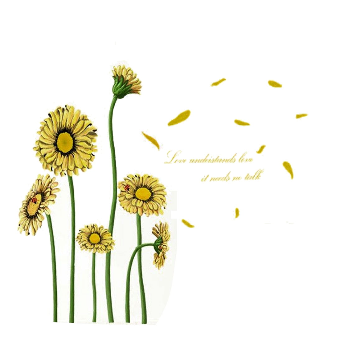 Home Room Diy Sunflower Pattern Removable Wall Decor Sticker Art Decal