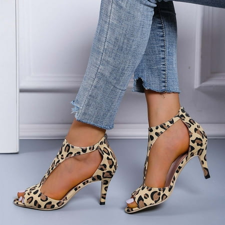 Wirdiell Fashion Sexy Thin Heel High Heel Hollow Fish Mouth Sandals For Women Large Leopard Print Bag Heel Sandals For Women
Wirdiell Fashion Sexy Thin Heel High Heel Hollow Fish Mouth Sandals For Women Large Leopard Print Bag Heel Sandals For Women