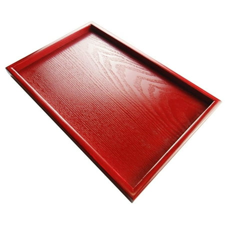 Red Solid Wood Plate Rectangle Dessert Plate Hotel Supplies 30x20x2cm