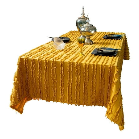 2 Pcs Rectangular Tablecloth Solid Color Tassel Striped Tablecloth Washable Cotton Elegant Table Cover For Restaurant Christmas Halloween Party -Yellow-150*240cm
2 Pcs Rectangular Tablecloth Solid Color Tassel Striped Tablecloth Washable Cotton Elegant Table Cover For Restaurant Christmas Halloween Party -Yellow-150*240cm