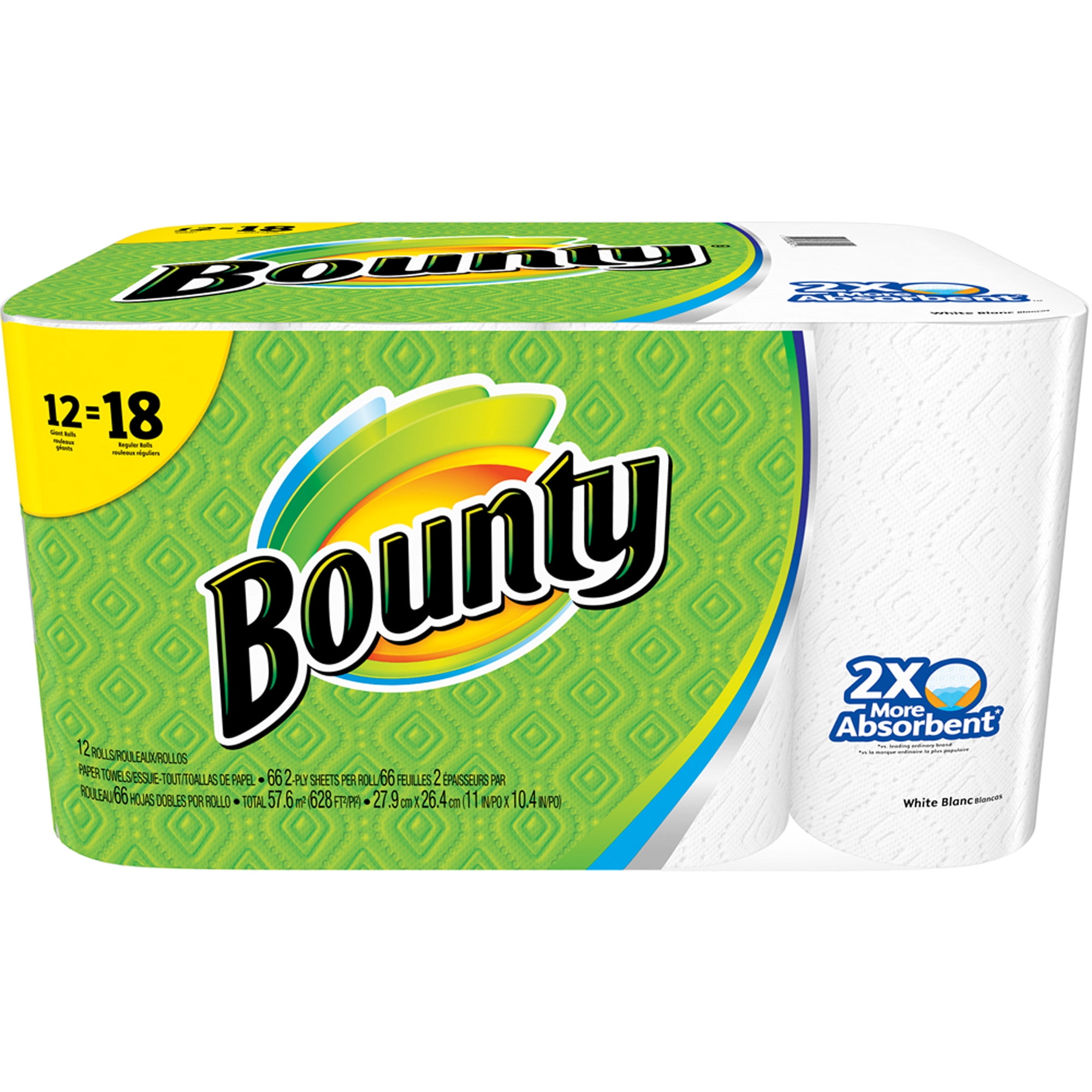 Bounty Paper Towels, White, 12 Giant Rolls - Walmart.com