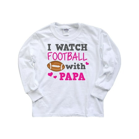 Inktastic I Watch Football with My Papa Youth Long Sleeve T-Shirt