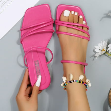 Women Flat Strap Open Toe Slippers Square Headband Beach Sandals Fairy Fashion Slippers Summer Casual Fashion Beach Slippers
Women Flat Strap Open Toe Slippers Square Headband Beach Sandals Fairy Fashion Slippers Summer Casual Fashion Beach Slippers