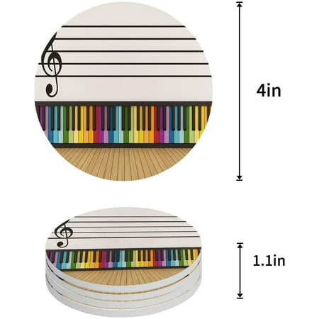 FMSHPON Music Piano Theme Set of 4 Round Coaster for Drinks Absorbent Ceramic Stone Coasters Cup Mat with Cork Base for Home Kitchen Room Coffee Table Bar Decor
FMSHPON Music Piano Theme Set of 4 Round Coaster for Drinks Absorbent Ceramic Stone Coasters Cup Mat with Cork Base for Home Kitchen Room Coffee Table Bar Decor