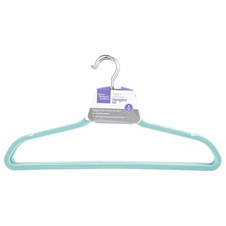 Better Homes & Gardens Teal Non Slip Ultra Slim Hangers, 5 Count