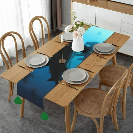 Hammerhead Sharks Printed Table Runner Imitation Linen Table Runner With Green Tassels For Party And Dining Room 14 x 60
Hammerhead Sharks Printed Table Runner Imitation Linen Table Runner With Green Tassels For Party And Dining Room 14 x 60