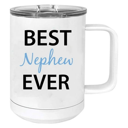 Best Nephew Ever Stainless Steel Vacuum Insulated 15 Oz Travel Coffee Mug with Slider Lid White
Best Nephew Ever Stainless Steel Vacuum Insulated 15 Oz Travel Coffee Mug with Slider Lid White